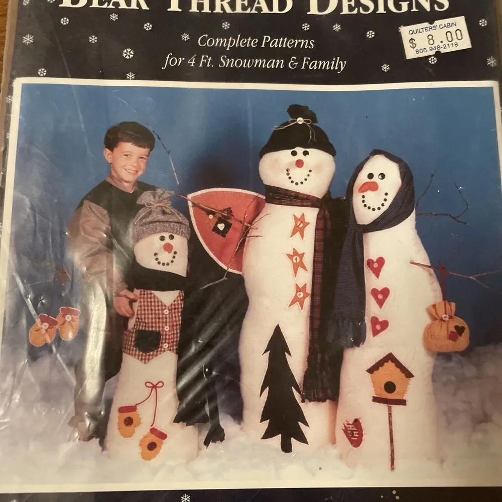 Craft Pattern Bear Thread Designs Christmas Snow Angel & Family Unused BTD-144